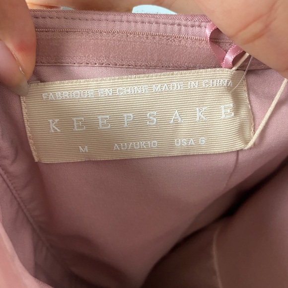 NWT KEEPSAKE The Label Pink Rose Strapless Pleated Tea Length Dress with Bodice - Picture 11 of 14